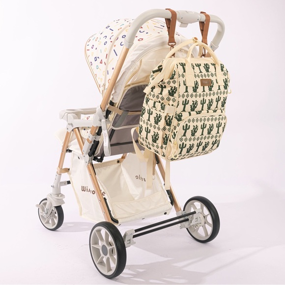 Wrangler Cactus Printed Callie Backpack/Diaper Bag- Beige - Picture 6 of 7